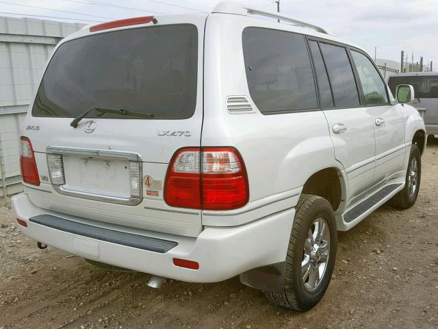 JTJHT00W254000383 - 2005 LEXUS LX 470 WHITE photo 4