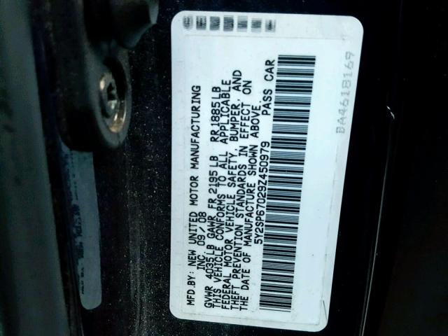 5Y2SP67029Z450979 - 2009 PONTIAC VIBE BLUE photo 10