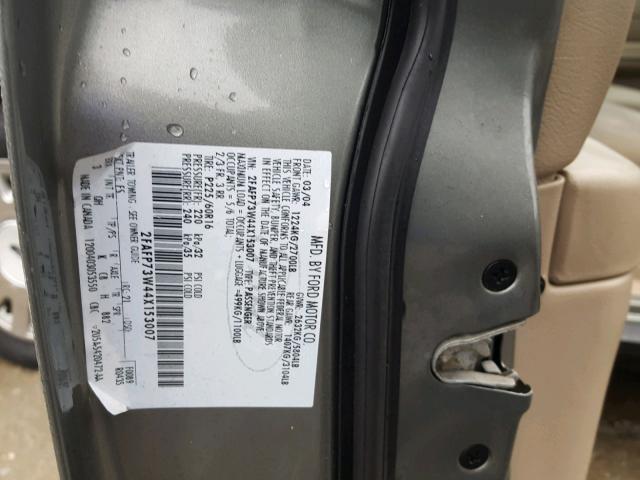 2FAFP73W44X153007 - 2004 FORD CROWN VICT GRAY photo 10