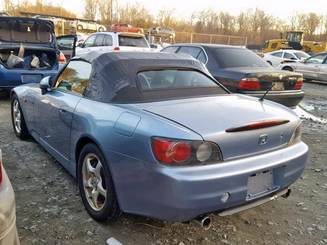 JHMAP11412T010012 - 2002 HONDA S2000 BLUE photo 3