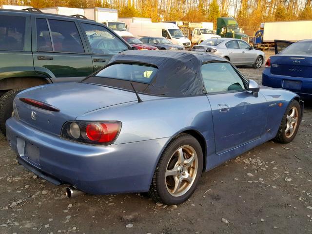 JHMAP11412T010012 - 2002 HONDA S2000 BLUE photo 4