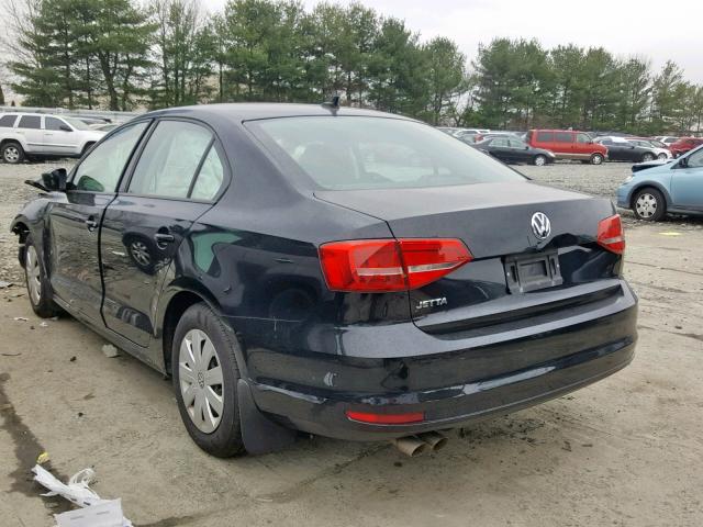 3VW2K7AJ1FM338075 - 2015 VOLKSWAGEN JETTA BASE Սև լուսանկար 3