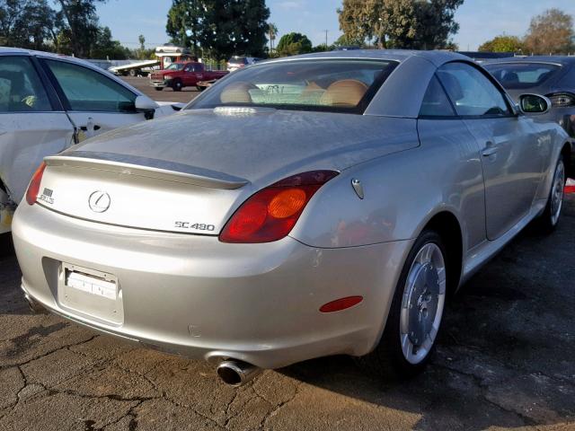 JTHFN48Y550067289 - 2005 LEXUS SC 430 SILVER photo 4