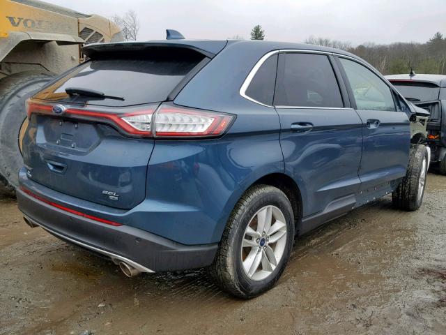 2FMPK4J85GBC03426 - 2016 FORD EDGE SEL BLUE photo 4