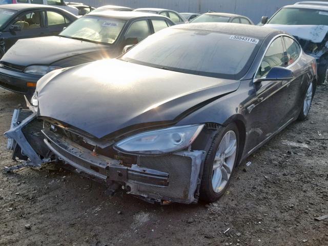 5YJSA1DP5DFP13017 - 2013 TESLA MODEL S BLUE photo 2