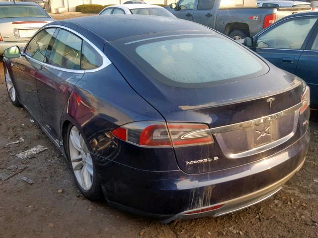 5YJSA1DP5DFP13017 - 2013 TESLA MODEL S BLUE photo 3