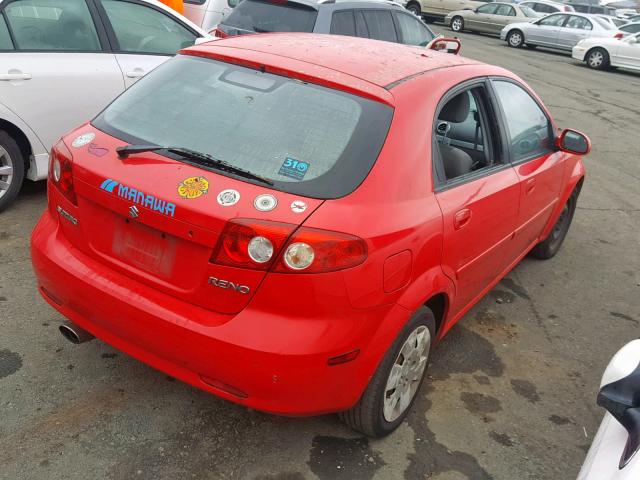 KL5JD66Z85K216651 - 2005 SUZUKI RENO S RED photo 4