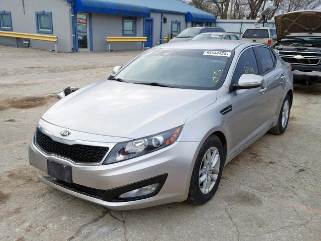 KNAGM4A76D5439053 - 2013 KIA OPTIMA LX SILVER photo 2