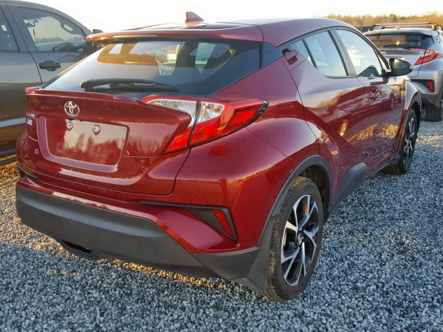 NMTKHMBX1JR026154 - 2018 TOYOTA C-HR XLE BURGUNDY photo 4