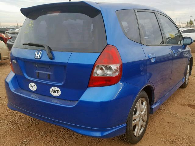JHMGD38637S015621 - 2007 HONDA FIT S 蓝色 照片 4