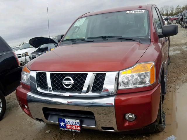 1N6BA0ED1FN514546 - 2015 NISSAN TITAN S RED photo 2