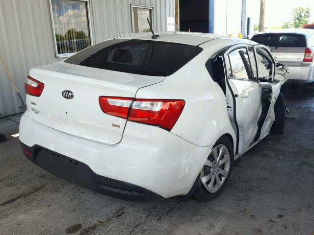 KNADM4A37F6503341 - 2015 KIA RIO LX WHITE photo 4