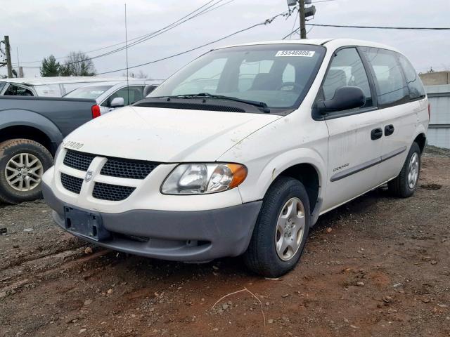 1B4GP25321B243563 - 2001 DODGE CARAVAN SE WHITE photo 2