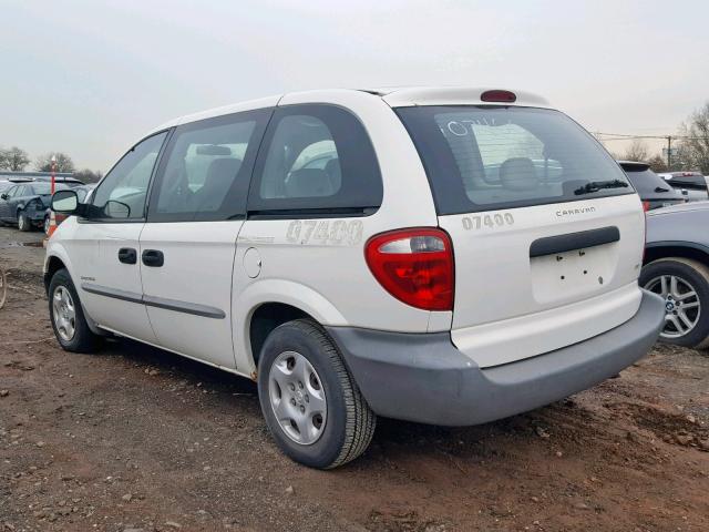 1B4GP25321B243563 - 2001 DODGE CARAVAN SE WHITE photo 3