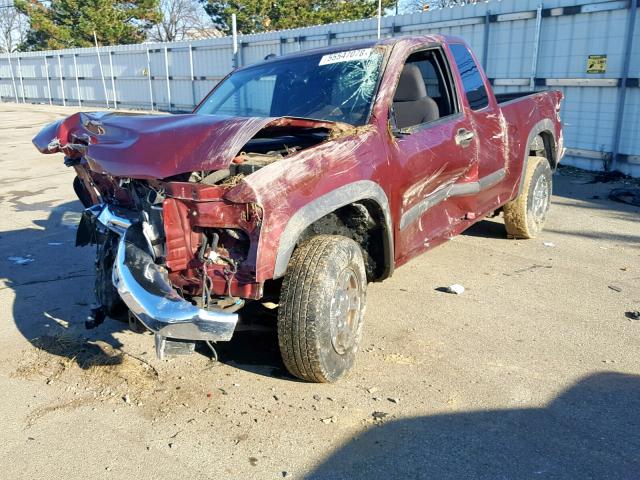 1GCCS19E988133445 - 2008 CHEVROLET COLORADO BURGUNDY photo 2