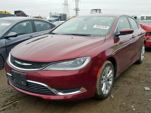 1C3CCCAB9FN721262 - 2015 CHRYSLER 200 LIMITE BURGUNDY photo 2