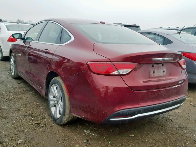 1C3CCCAB9FN721262 - 2015 CHRYSLER 200 LIMITE BURGUNDY photo 3