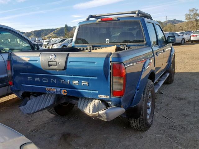 1N6ED27T63C447356 - 2003 NISSAN FRONTIER C BLUE photo 4