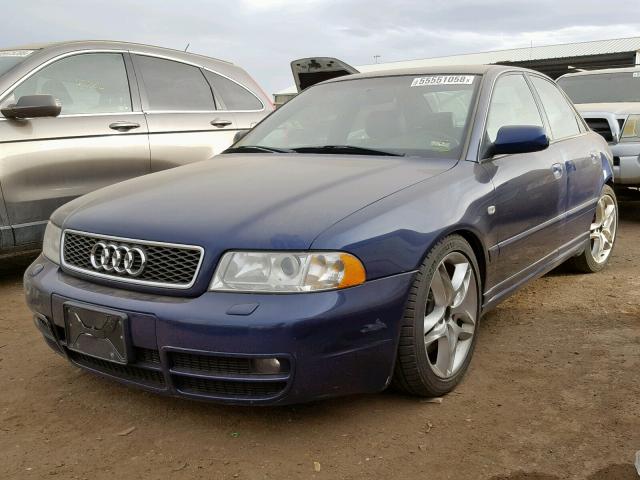 WAUDD68D8YA106716 - 2000 AUDI S4 2.7 QUA BLUE photo 2