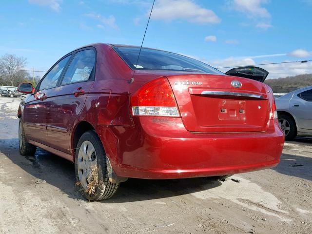 KNAFE221995606150 - 2009 KIA SPECTRA EX RED photo 3