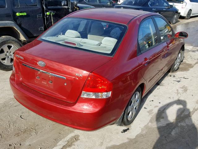 KNAFE221995606150 - 2009 KIA SPECTRA EX RED photo 4