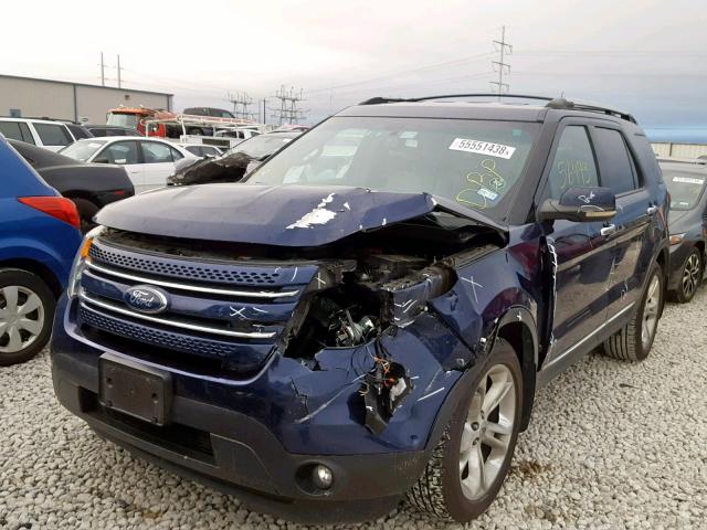 1FMHK8F86BGA40615 - 2011 FORD EXPLORER L BLUE photo 2