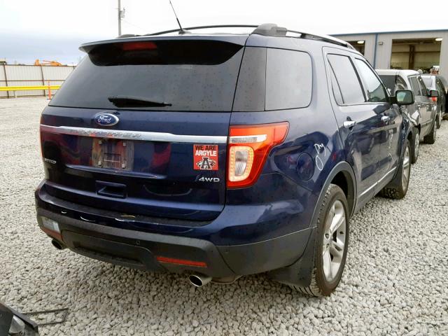 1FMHK8F86BGA40615 - 2011 FORD EXPLORER L BLUE photo 4