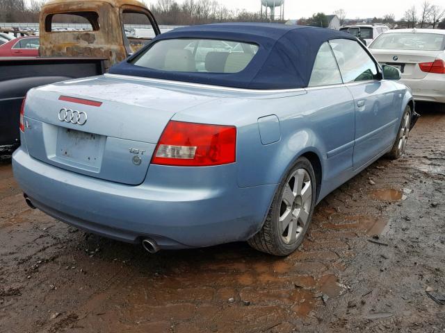 WAUAC48H25K013726 - 2005 AUDI A4 1.8 CAB BLUE photo 4