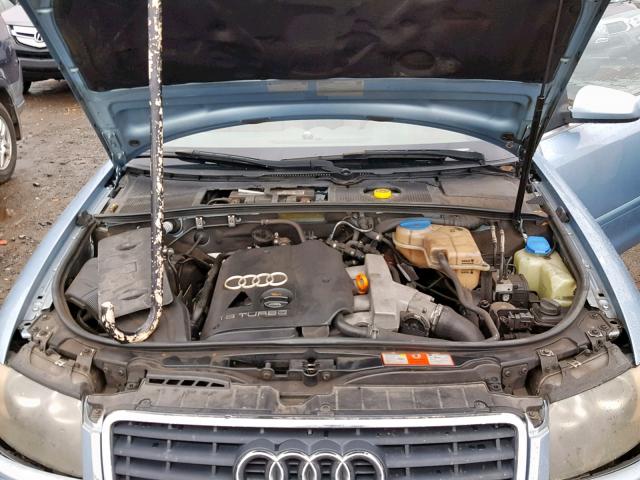 WAUAC48H25K013726 - 2005 AUDI A4 1.8 CAB BLUE photo 7