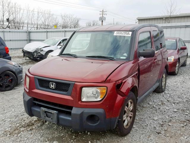 5J6YH28776L012723 - 2006 HONDA ELEMENT EX RED photo 2