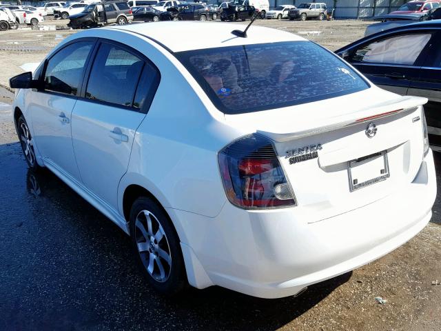 3N1AB6AP8CL769532 - 2012 NISSAN SENTRA 2.0 WHITE photo 3