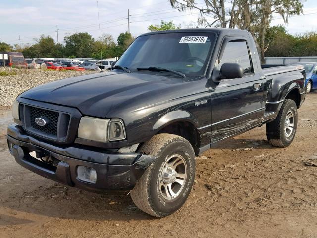 1FTYR10U04PB48468 - 2004 FORD RANGER BLACK photo 2