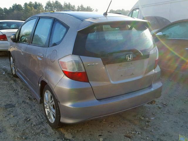 JHMGE8H46AS007321 - 2010 HONDA FIT SPORT GRAY photo 3