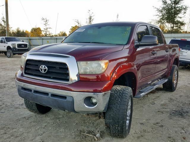 5TFDV54127X031030 - 2007 TOYOTA TUNDRA CRE BURGUNDY photo 2