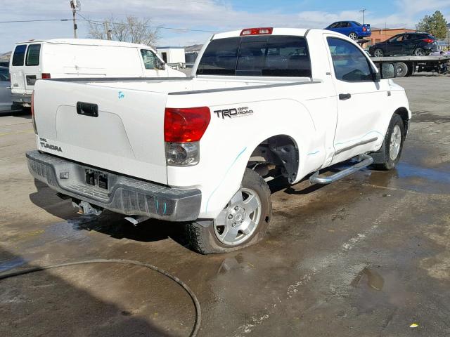 5TFJT52117X002128 - 2007 TOYOTA TUNDRA WHITE photo 4