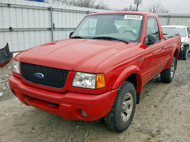 1FTYR10U81PB58502 - 2001 FORD RANGER RED photo 2