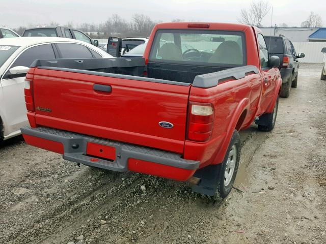 1FTYR10U81PB58502 - 2001 FORD RANGER RED photo 4