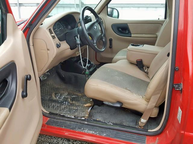 1FTYR10U81PB58502 - 2001 FORD RANGER RED photo 5