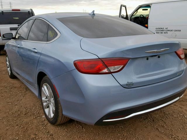 1C3CCCAB8FN655271 - 2015 CHRYSLER 200 LIMITE BLUE photo 3