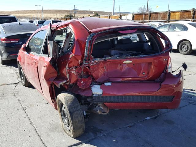 KL1TD66E59B317885 - 2009 CHEVROLET AVEO LS RED photo 3