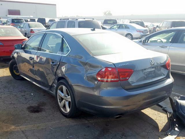 1VWBP7A3XDC116586 - 2013 VOLKSWAGEN PASSAT SE GRAY photo 3