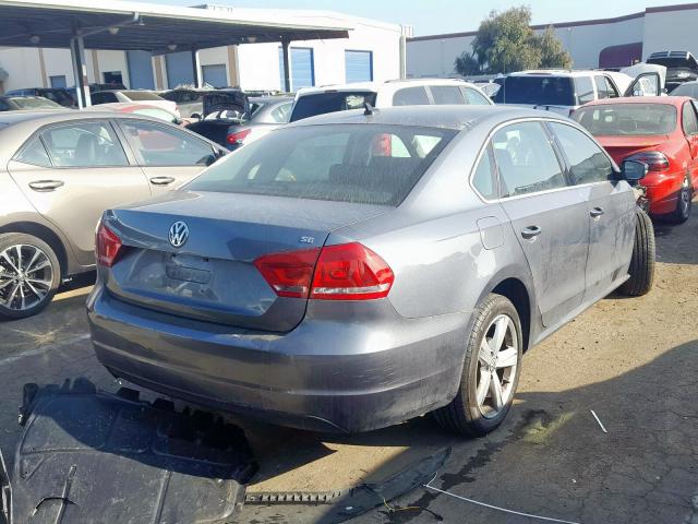 1VWBP7A3XDC116586 - 2013 VOLKSWAGEN PASSAT SE GRAY photo 4