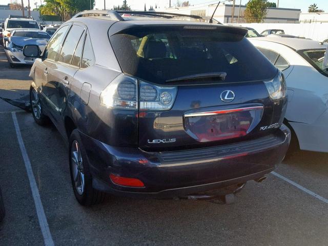 JTJHW31U972032025 - 2007 LEXUS RX 400H BLUE photo 3