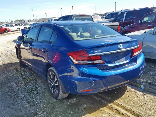 19XFB2F9XDE080376 - 2013 HONDA CIVIC EXL BLUE photo 3