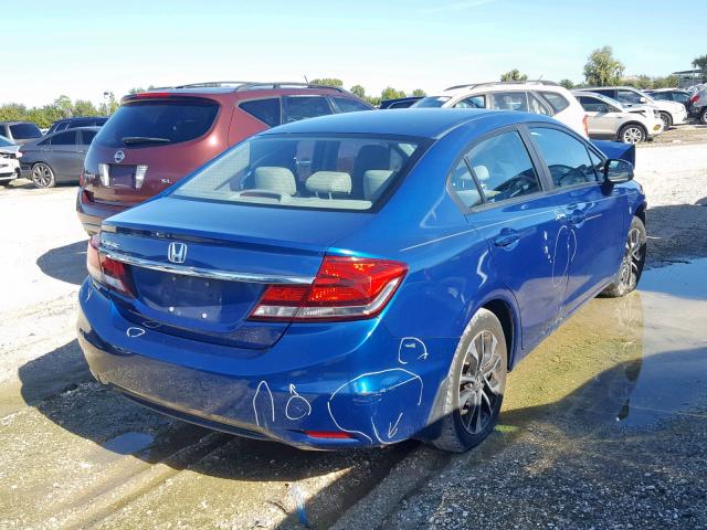 19XFB2F9XDE080376 - 2013 HONDA CIVIC EXL BLUE photo 4