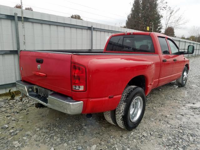 3D7MR48C55G821472 - 2005 DODGE RAM 3500 S RED photo 4