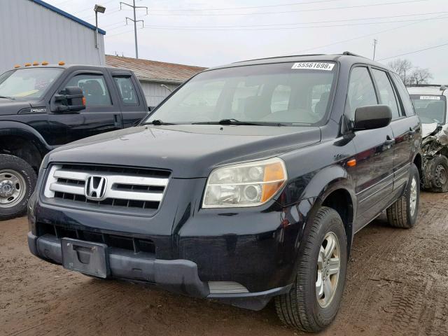 2HKYF18136H540684 - 2006 HONDA PILOT LX BLACK photo 2