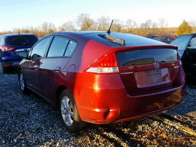 JHMZE2H78AS042782 - 2010 HONDA INSIGHT EX RED photo 3