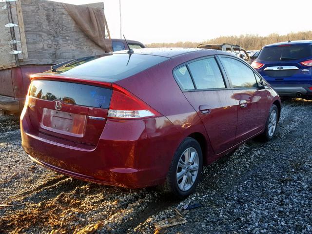 JHMZE2H78AS042782 - 2010 HONDA INSIGHT EX RED photo 4