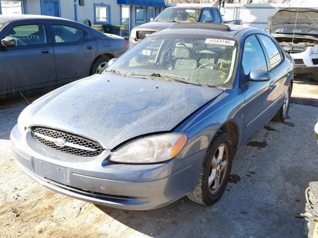 1FAFP55S6YA218145 - 2000 FORD TAURUS SES BLUE photo 2